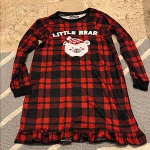Cuddl Duds Little Bear Red and Black Kids Nightgown